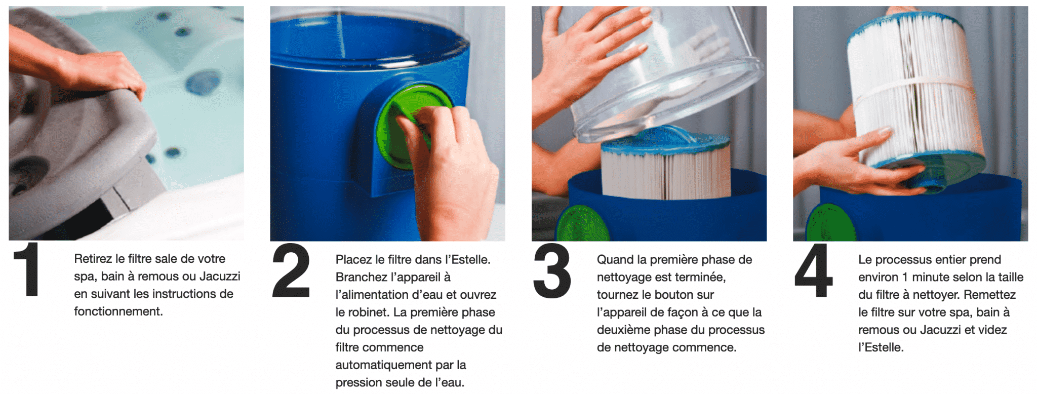 Système de nettoyage filtre spa Estelle 4 Dspas estelle mode emploi