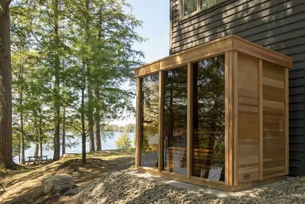 Sauna extérieur vue de mer