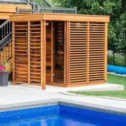 Sauna exterieur Leisure Purecube avant