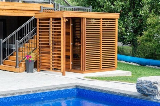 Sauna exterieur Leisure Purecube avant