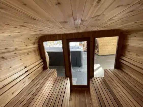 Sauna extérieur Luna en cèdre blanc modèle occasion