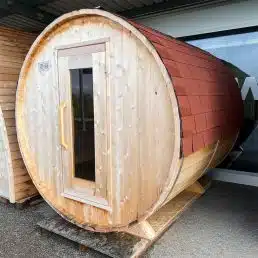 sauna tonneau en cèdre blanc (modèle d'exposition)