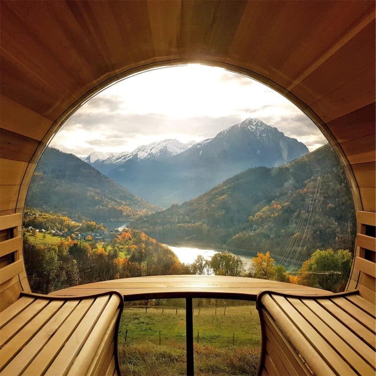 sauna panoramique avec vue