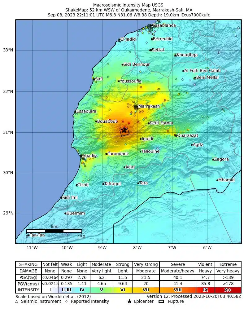 Tremblement de terre au Maroc 2023