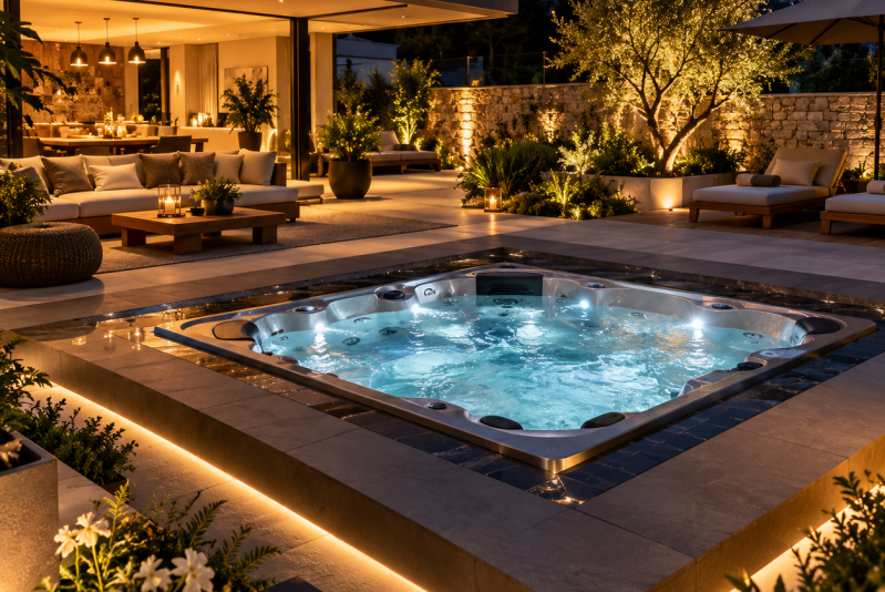 Piscine jacuzzi ou jacuzzi enterré